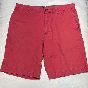 Banana Republic Men's Coral-Red Flat Front Shorts